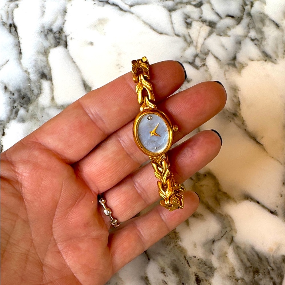Lucien Barret Quartz Gold Women's Watch w/ Diamond & Mother of Pearl Face - Picture 6 of 12